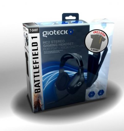 Gioteck HC2 - Gaming Headset + Battlefield T-Shirt PS4/Xbox One/PC